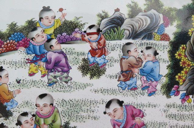 王大凡百子图瓷板画