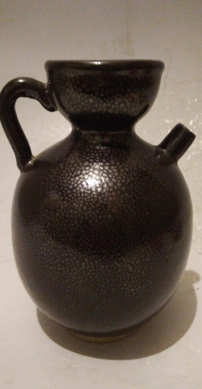 淄博90年代 大通陶艺 张敏 作品 雨点釉壶