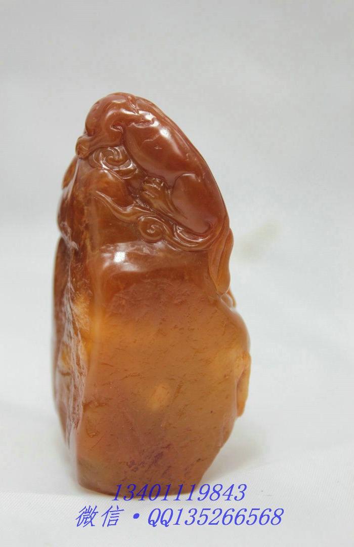 寿山石纯正老坑田黄龙钮章料 印章料一枚