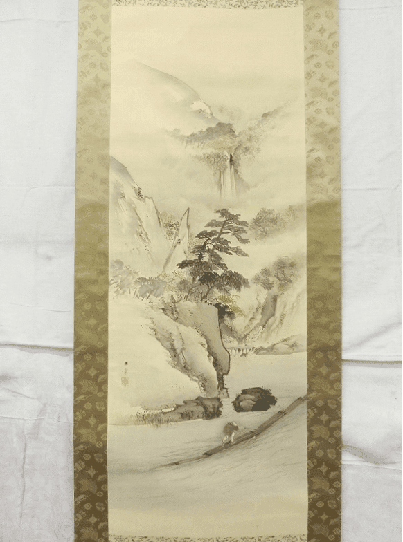 日本名画家川端玉章秋景山水