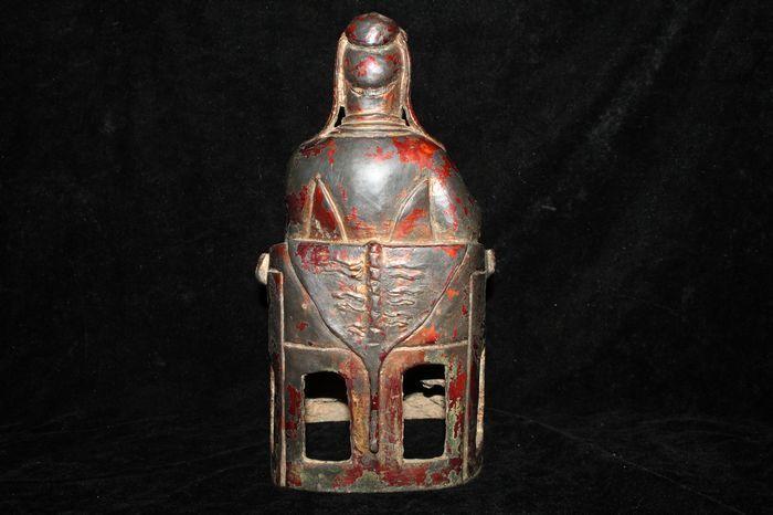 老紫铜漆金文官像