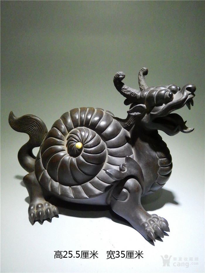 老紫砂 老摆件 龙生九子" 椒图 "