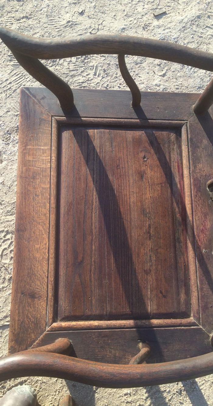 老柞木太师椅一对