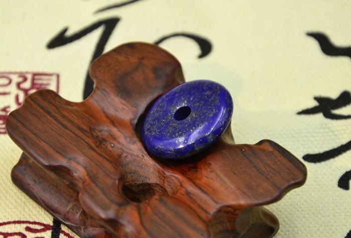 天然无染色青金石"平安扣"