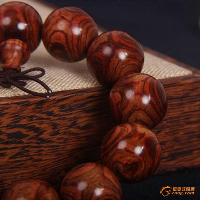 正宗海南黄花梨手串 海黄花纹鬼脸鬼眼手串念珠手链