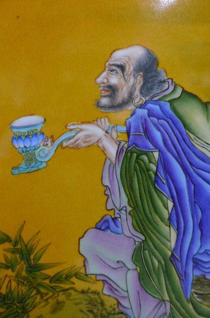 丁观鹏十八罗汉瓷板画