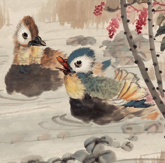 815金梦石 荷花鸳鸯图