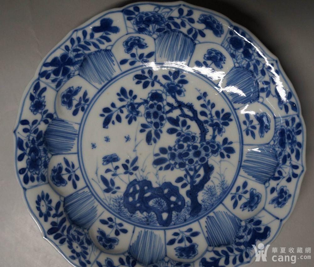 清康熙玉字款青花庭院花卉纹碟杯一套(1),荷兰回流,包老包真