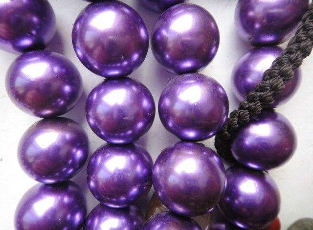 老藏传紫色珍珠项链