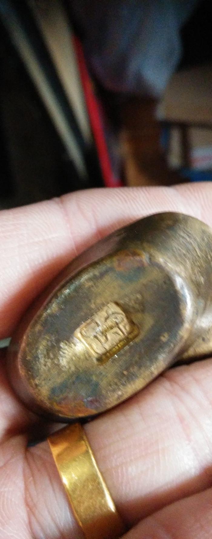 80年代铜元宝一对,招财进宝,包浆不错