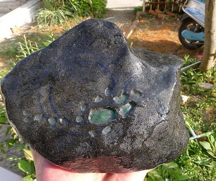 老坑帕敢基冰种满色阳绿手镯料4385克