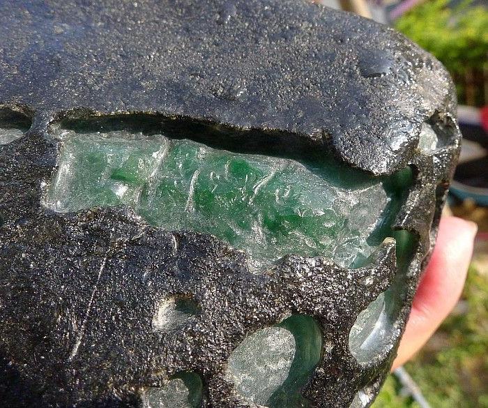 老坑帕敢基冰种满色阳绿手镯料4385克