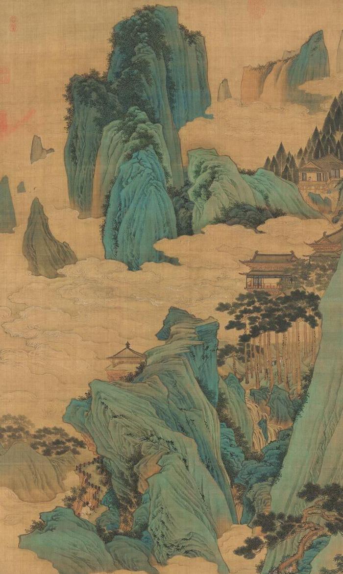 明代仇英仙山楼阁图