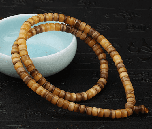 天然鸵鸟骨佛珠108颗