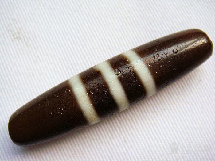 清代藏传马蹄纹三线老天珠sx-6