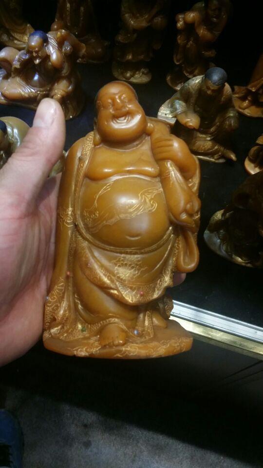 老田黄寿山石十八罗汉摆件