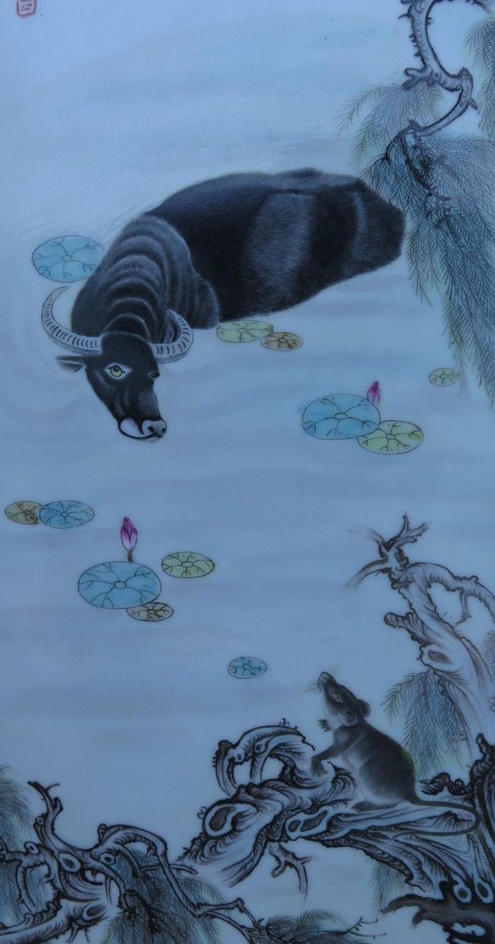 毕伯涛十二生肖六条屏瓷板画