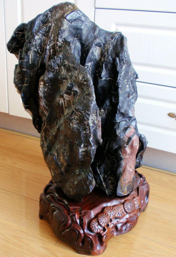 正宗灵璧石《僧敲月下门》磬石纯天然奇石摆件镇宅辟邪收藏精品