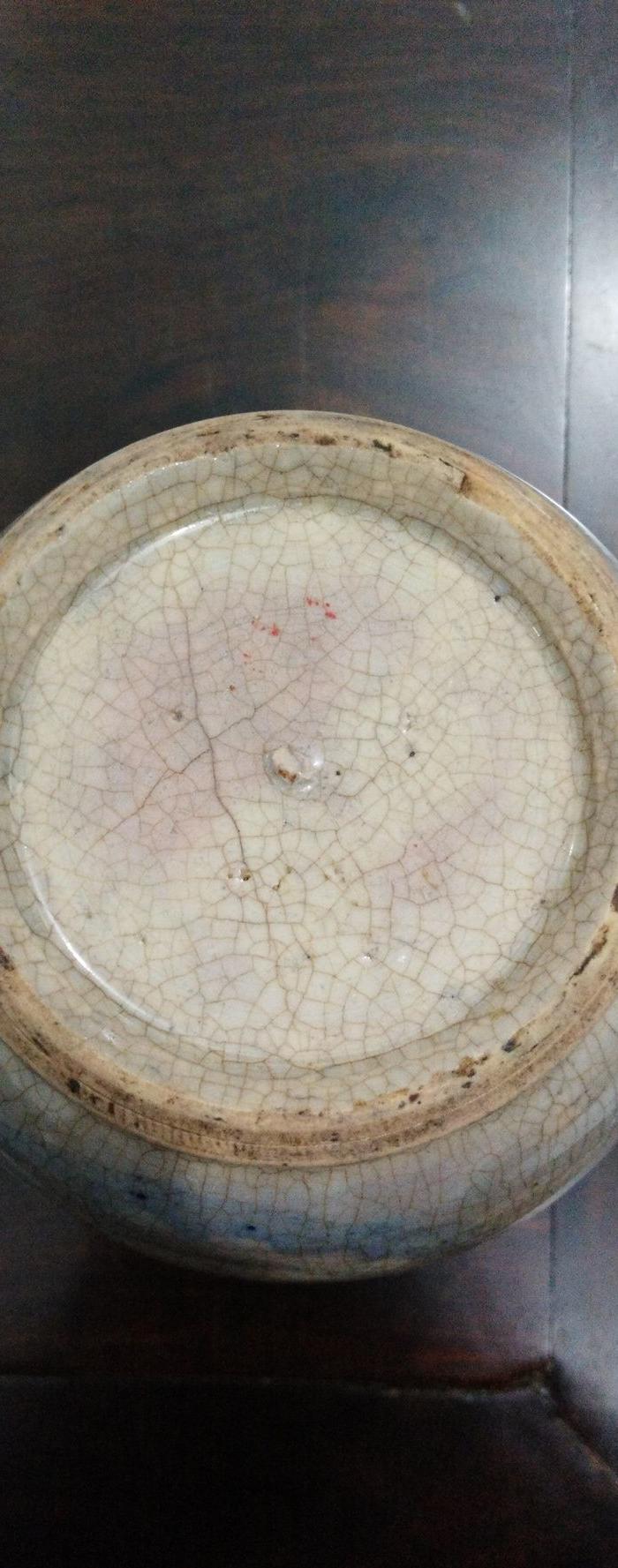 哥窑 开片青花罐