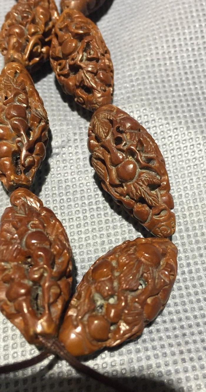 橄榄核精雕葫芦纹手串