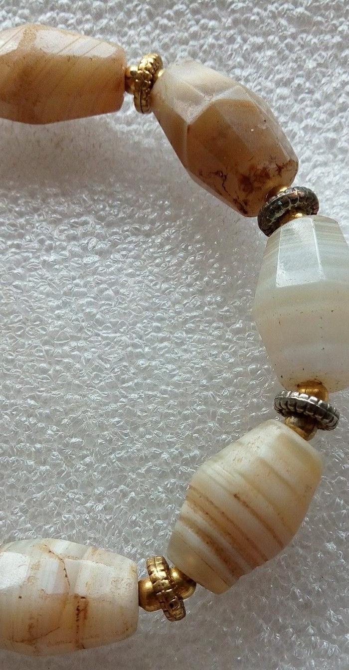 中古白缠丝玛瑙手串