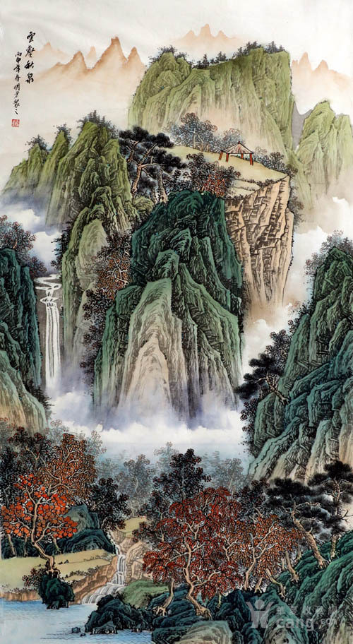 年代:其它 款式:中堂 品相:全品 内容:山水风景 用途:收藏观赏 尺寸