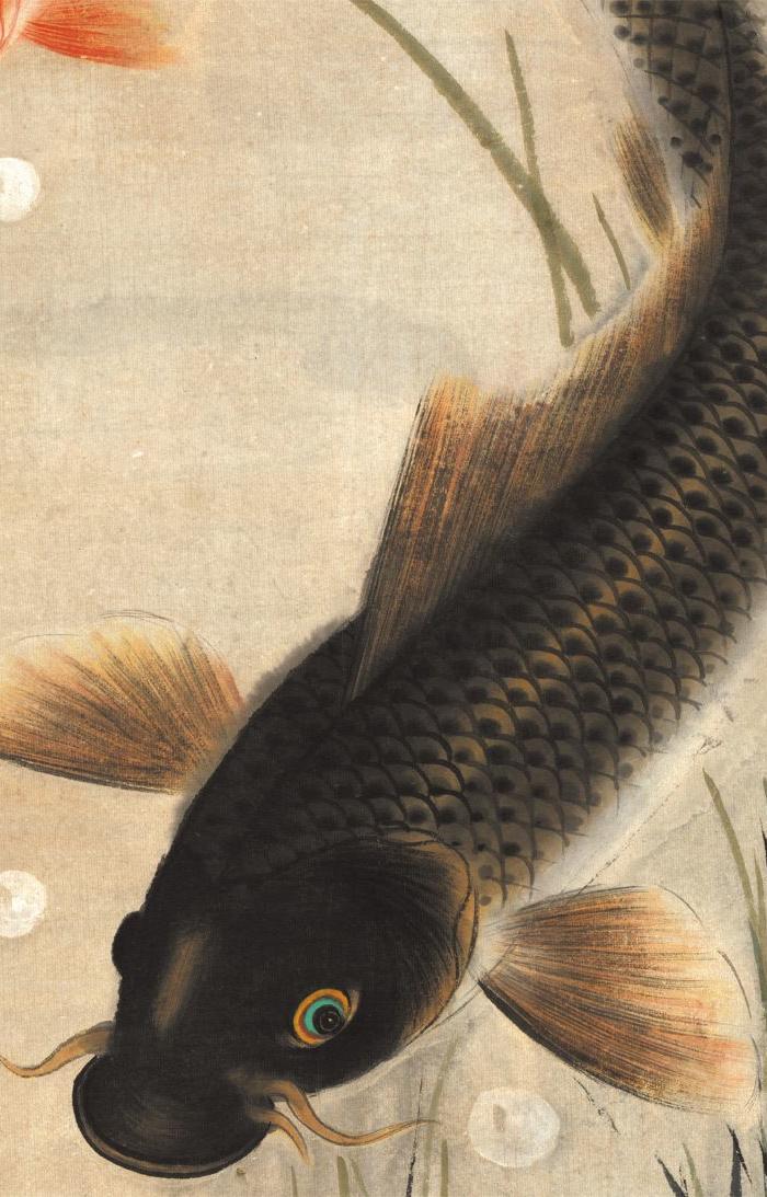 吴青霞-九鲤图轴