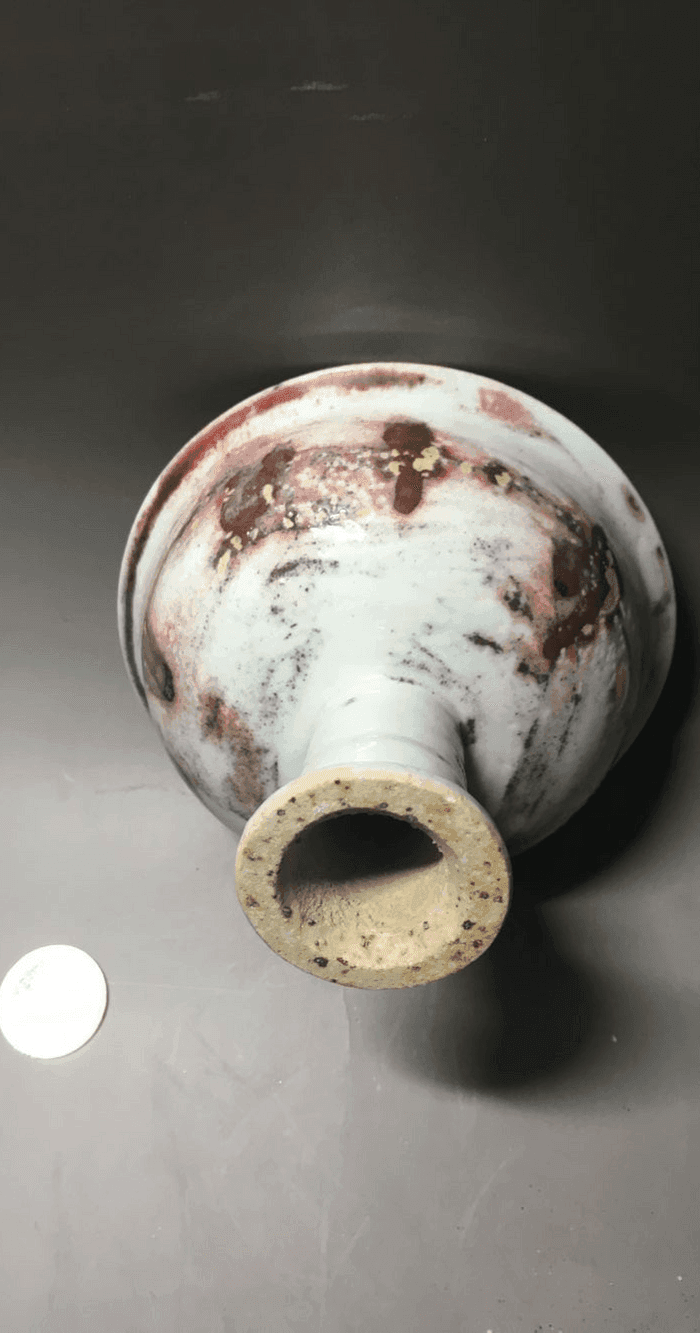 元代釉里红高足杯