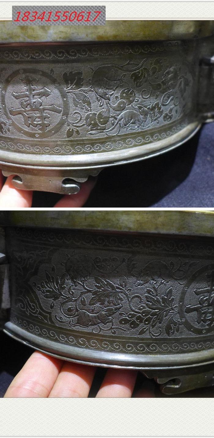 清晚期锡器满工一品当朝温锅