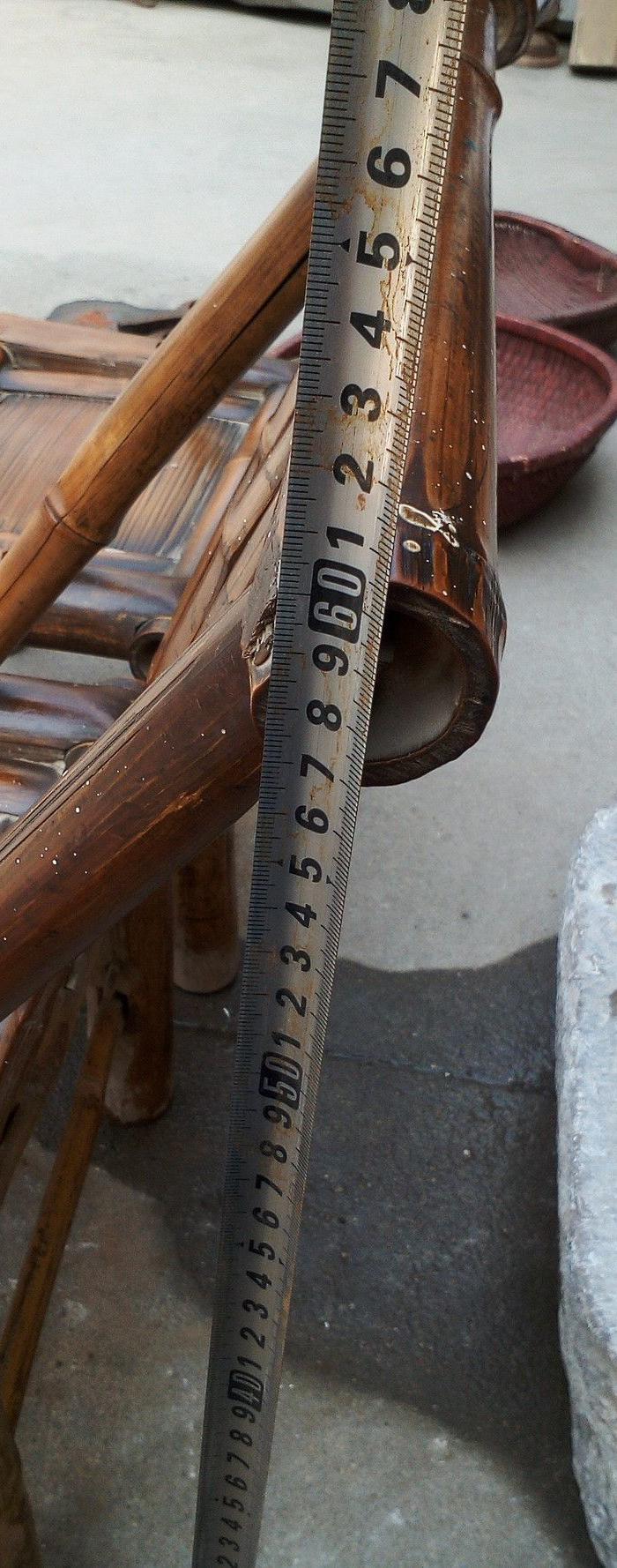 包浆红润老竹椅一对