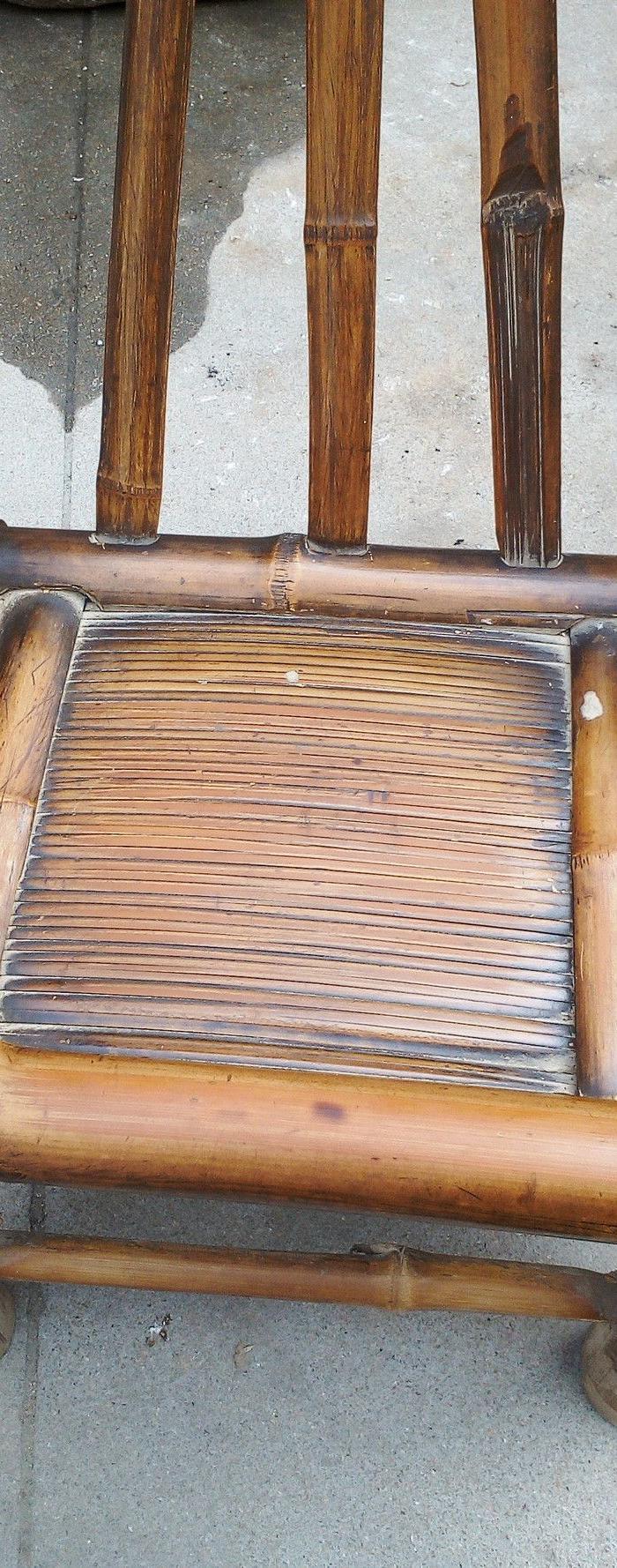 包浆红润老竹椅一对