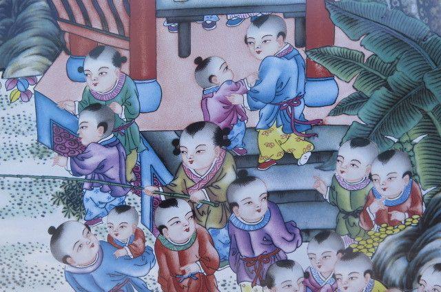 罗梦百子图【瓷板画】