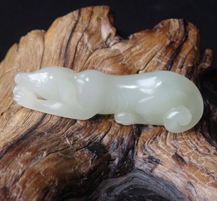 明代和田玉古玉小狗 老玉狗 包老