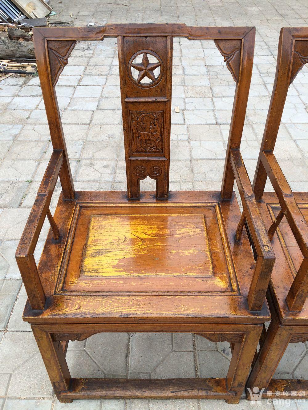 解放后漂亮厚重的老罗汉椅子一对
