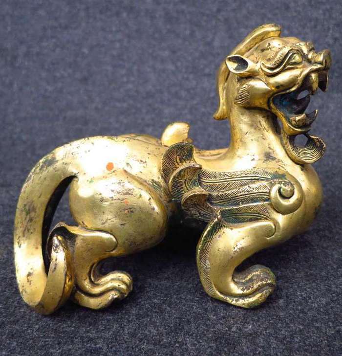 鎏金瑞兽一对