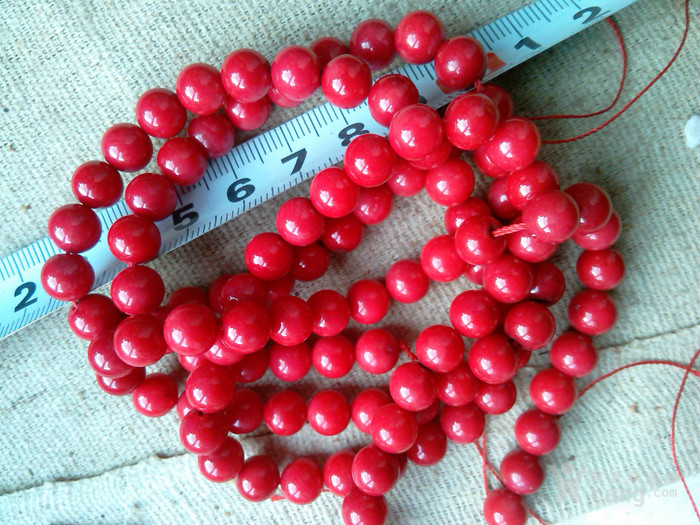 沙丁红珊瑚两串(8mm)