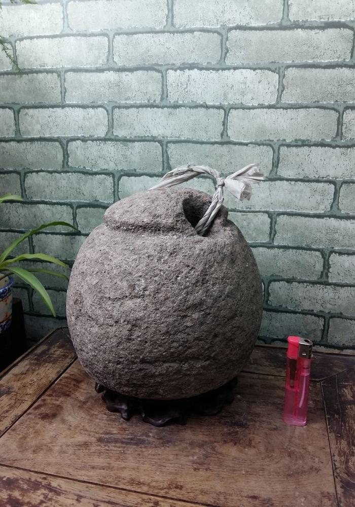 【江啸堂】藏品 古玩 清代老石权1只老石头圆石头摆件 古董
