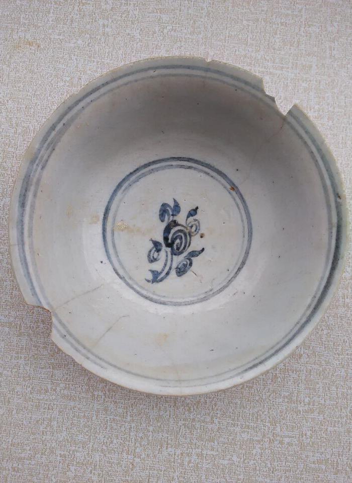 明代瓷器明代早期青花缠枝碗老古董古玩包老保真