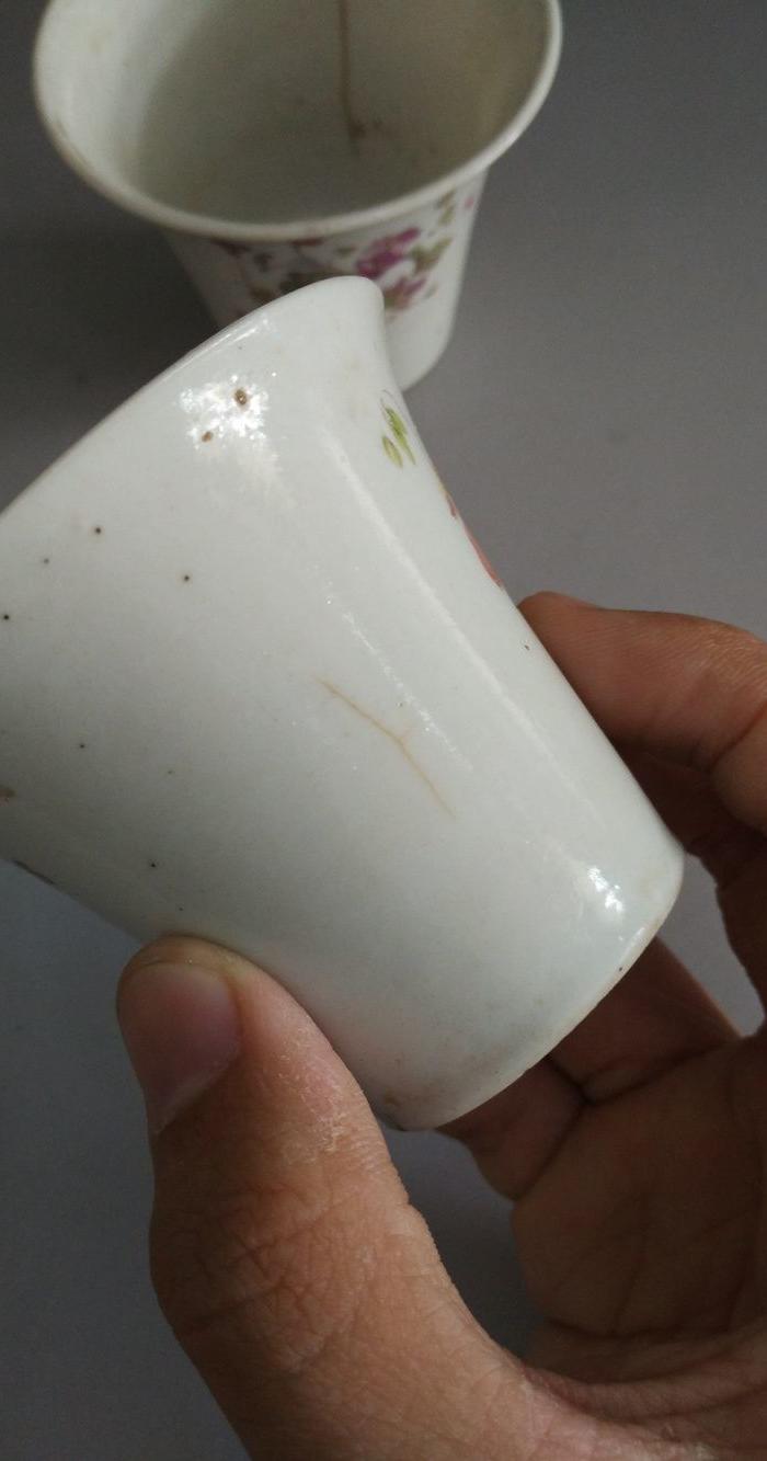 民国贴花马蹄杯4只