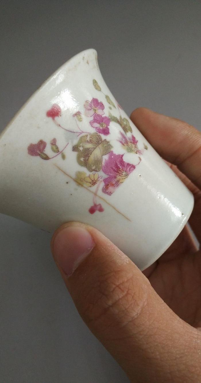 民国贴花马蹄杯4只