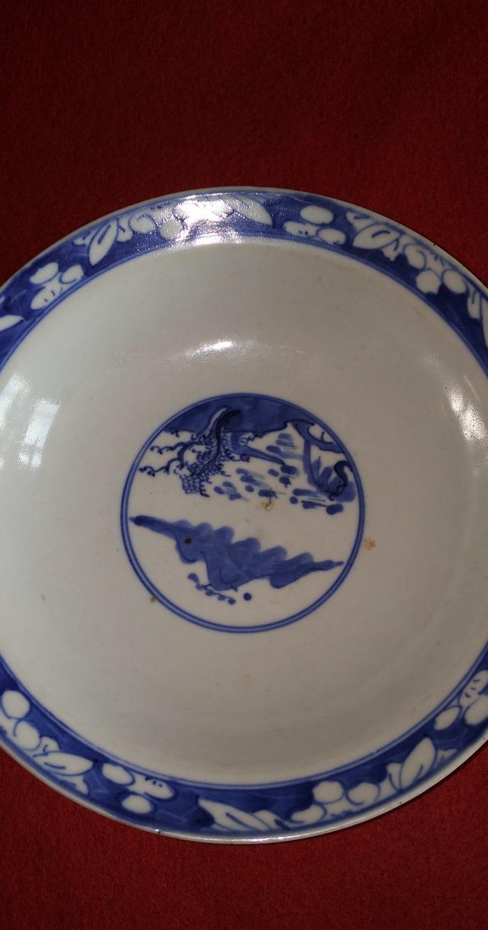 清代青花三星人物大碗(特大号)