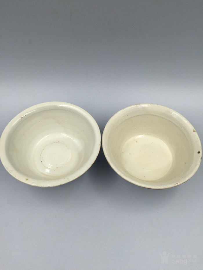 明代早期,介休窑双色釉茶盏一对---518元