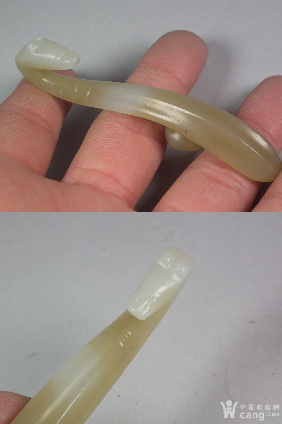 明代和田白玉带糖色旋纹玉带钩