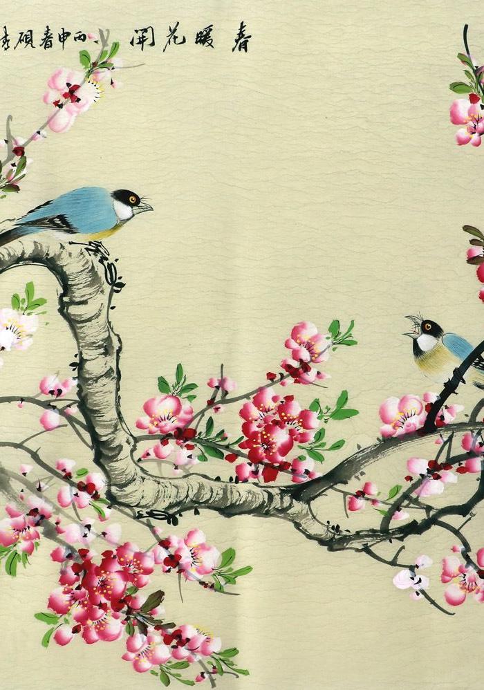 莫砚清 真迹 手绘国画字画 小写意玉兰花四尺斗方花鸟