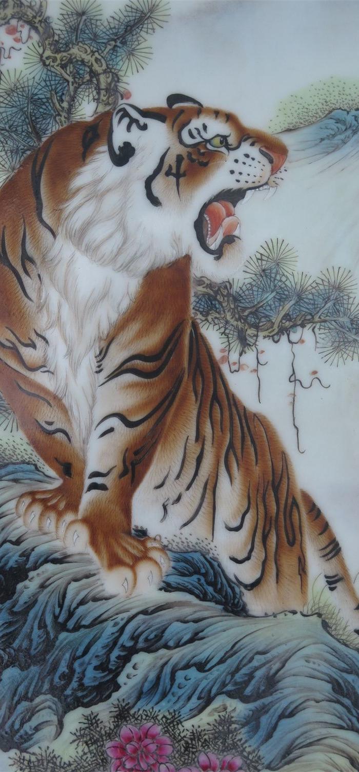 毕渊明十二生肖瓷板挂屏