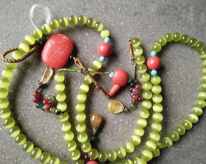 清代传世108颗猫眼石朝珠项链