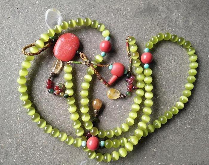 清代传世108颗猫眼石朝珠项链