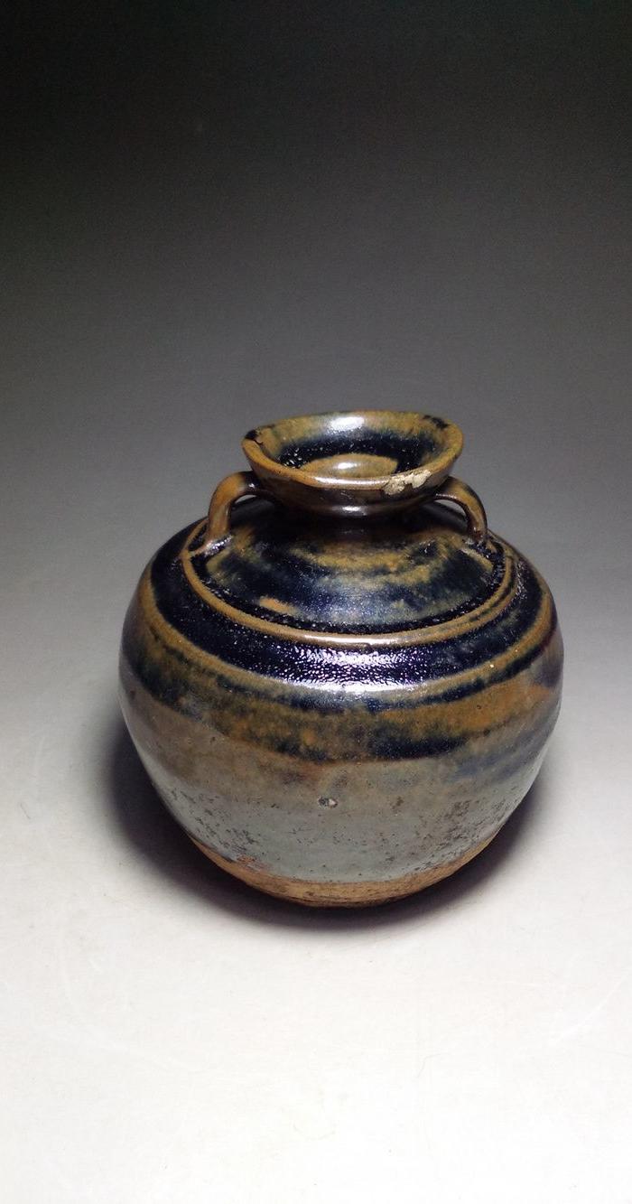 明代精品窑变双耳罐