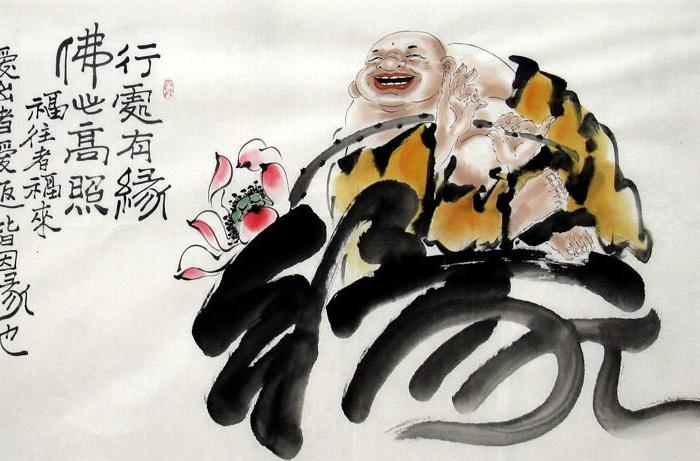 何奕兴·四尺国画人物《弥勒佛》