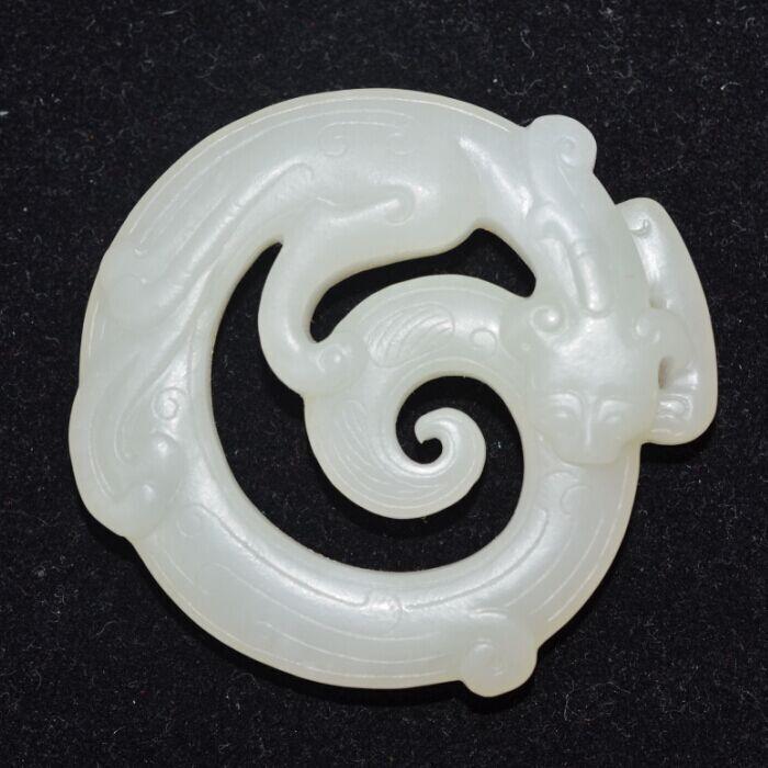 古玩古玉老玉 和田白玉 清晚 老件子辰佩 挂件